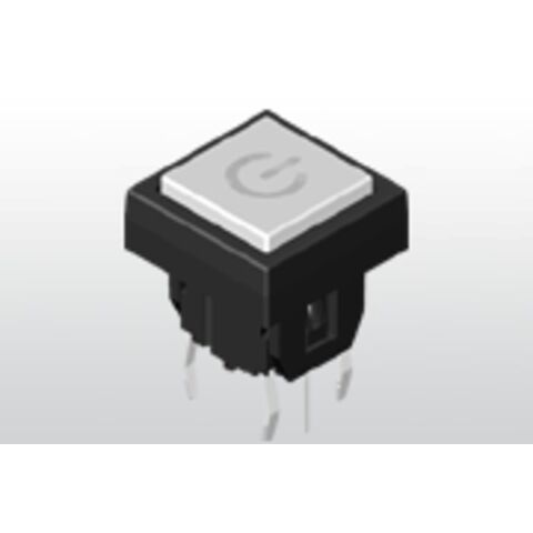 LED-Tastschalter, Kontaktbelastbarkeit 50mA, 12V DC, Durchschlagfestigkeit 250V AC/1 Minute, Hub 0,25mm, Lebensdauer 300.000 Zyklen