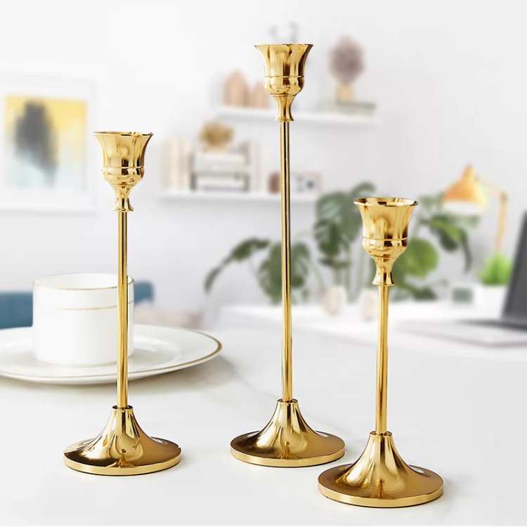 Buy Wholesale China 3 Size Cheap Small Thin Pillar Candlestick Metal  Vintage Candlestick Brass Candle Holder & Brass Candle Holder at USD 8.1
