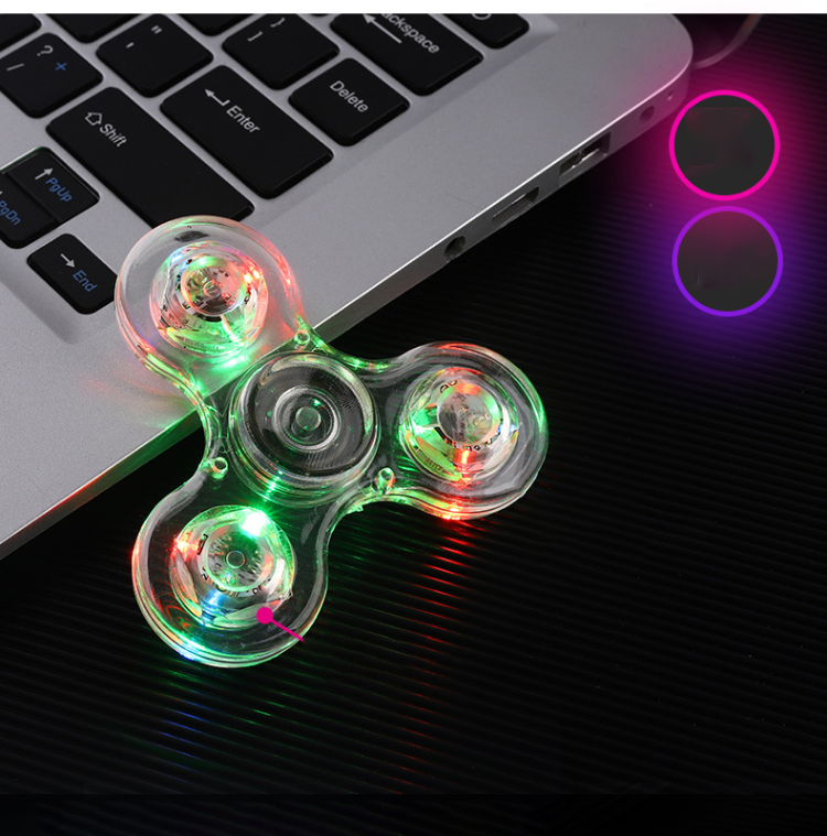 Luminous Fidget Spinner LED Light Hand Spinner Transparent Glow