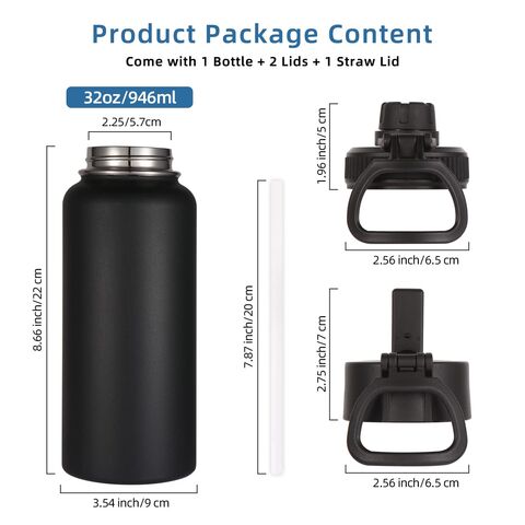 Water Bottle Double Wall Thermos Set Vacuum Sealed Insulated Camping Hiking  1.1L