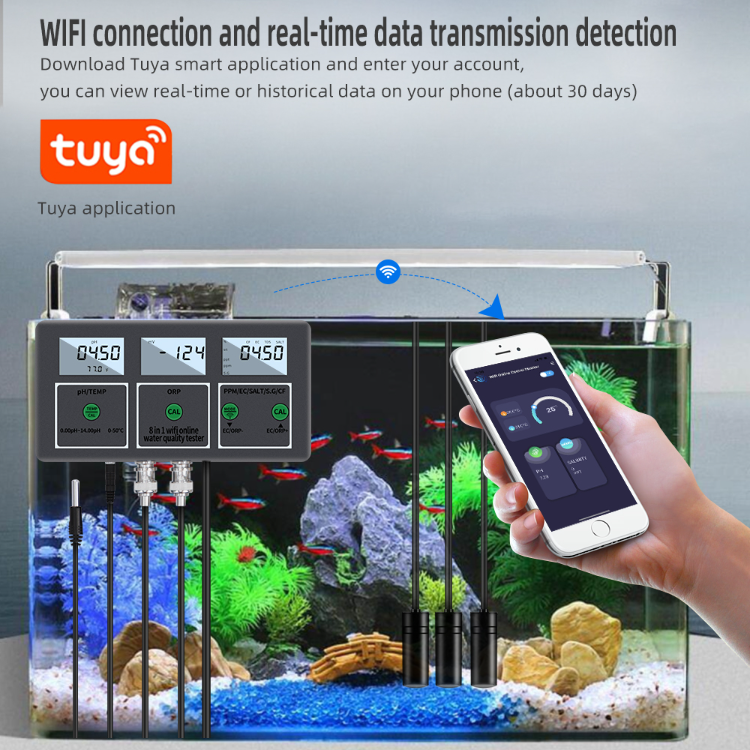 Wifi Water Quality Tester Ph/ec/tds/orp/salt/ Temp Meter Digital