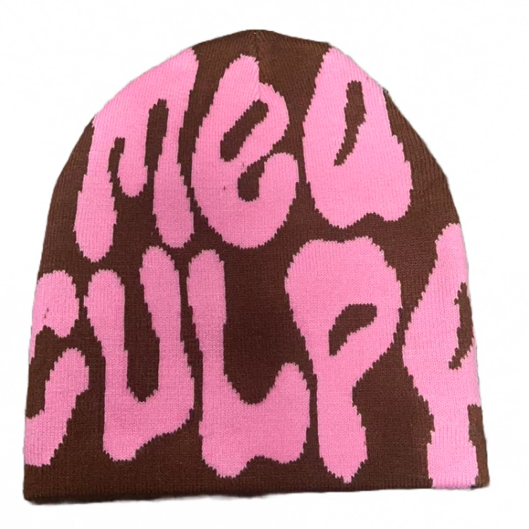 Wholesale Acrylic Knitted Hat with Logo Hip Hop Cuffed Custom All Over  Print Designer Unisex Winter Mea Culpa Jacquard Beanie - China Jacquard  Beanie and Beanie price