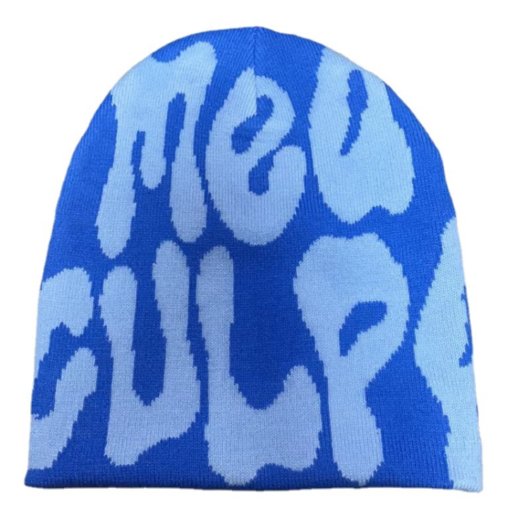 Wholesale Acrylic Knitted Hat with Logo Hip Hop Cuffed Custom All Over  Print Designer Unisex Winter Mea Culpa Jacquard Beanie - China Jacquard  Beanie and Beanie price