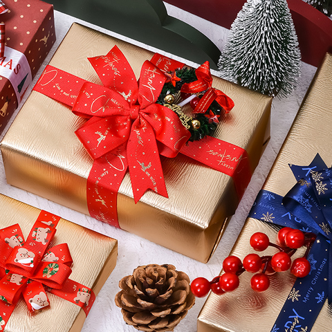 Rouge Cadeau de Noël Décoration Emballage Papier Boîte de