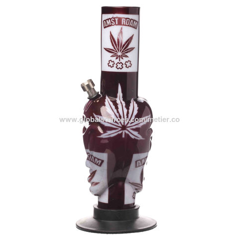 Pipe à eau, bang verre feuille de cannabis 12 cm - acheter pas cher bang en  verre