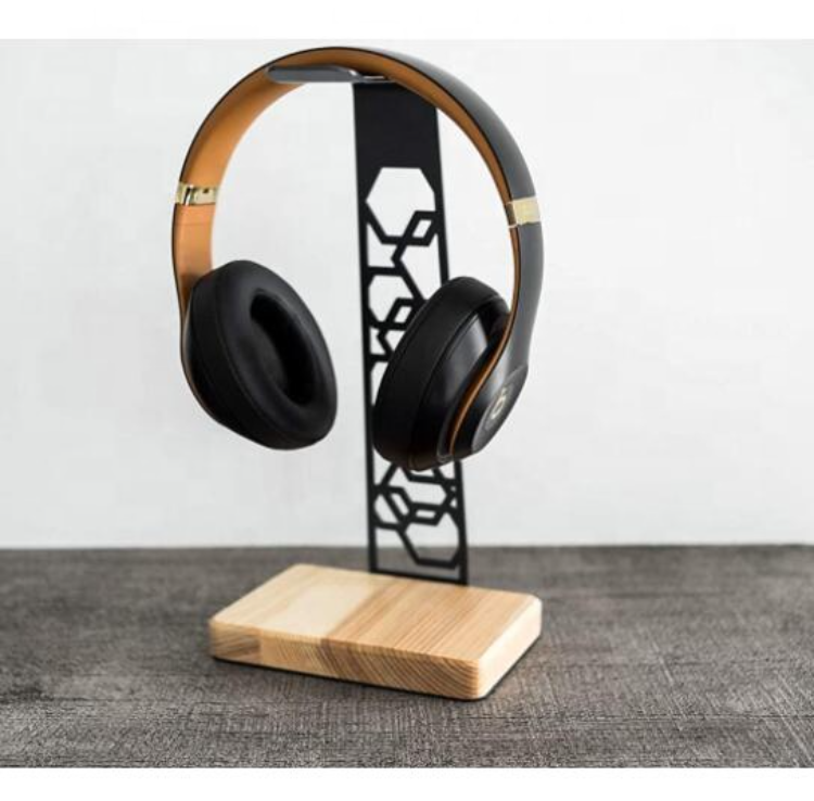 Metal Headset Holder Desktop Decoration Pc Gaming Headphone Display Stand  Wooden Base Headphone Stand - Buy China Wholesale Headphone Holder $1