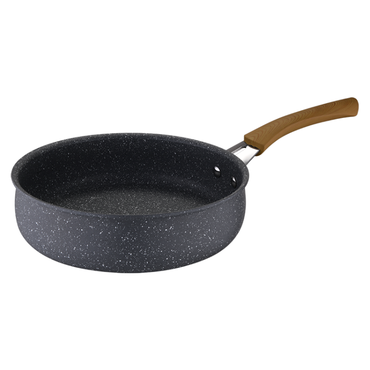 Kitchen Cookware Black Round Saute Pan Non Stick Coated Fry Cooking Pot ...