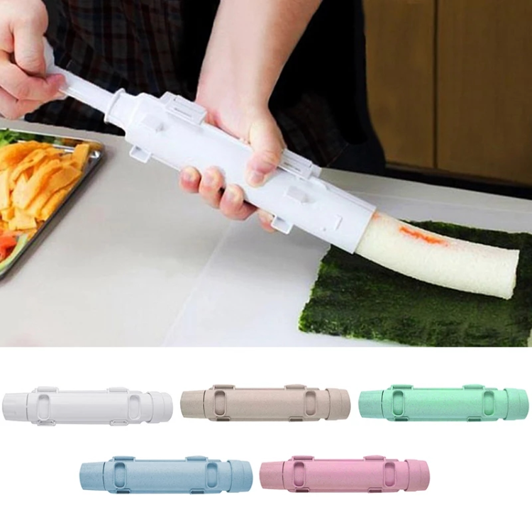 DIY Cylinder Sushi Maker Quick Sushi Bazooka Japanese Roller Rice Ball Mold  Meat Rolling Making Mould Machine for Kitchen Tool