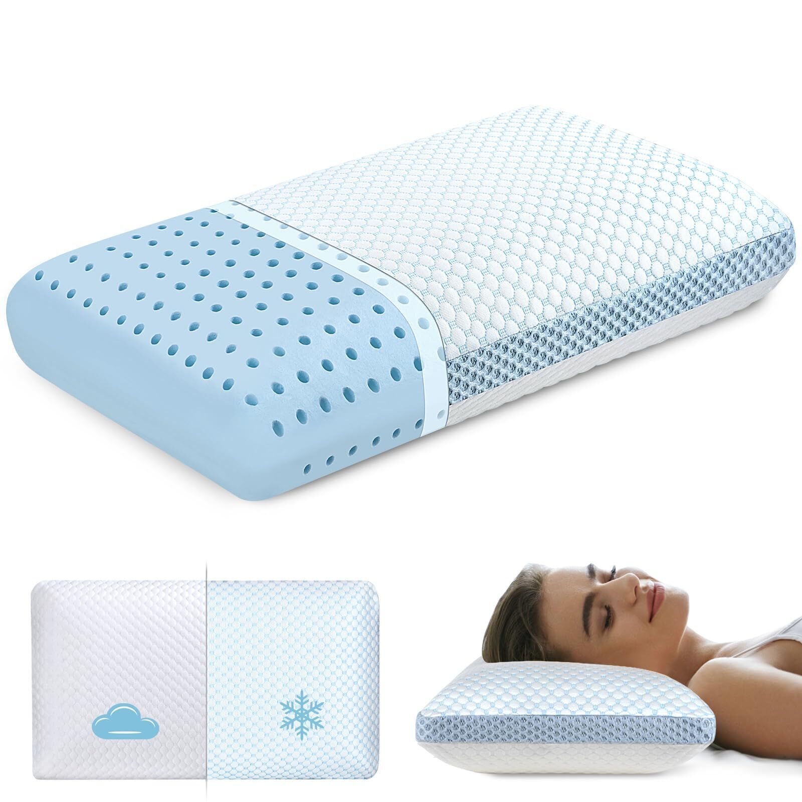 Almohada ortopédica para las piernas, funda para dormir, cojín de apoyo de  algodón, memoria corporal, ciática