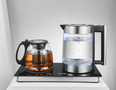 Tea Maker Set - Kettle, Filter, Tray 3 Pc- Dual Electric Kettles