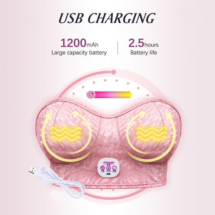 Usb Charging Electric Breast Massage Bra Vibration Chest Massager