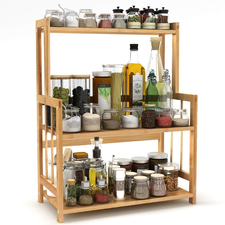 Bathroom Organizer Countertop 3 Tier Foldable Spice Rack Counter