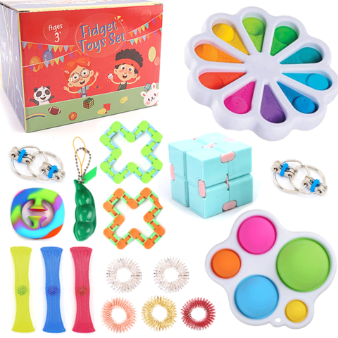 Lot de 42 jouets anti-stress pour enfants et adultes, pour soulager  l'anxiété et le stress pour l'autisme, jouets sensoriels simples avec  bulles pop