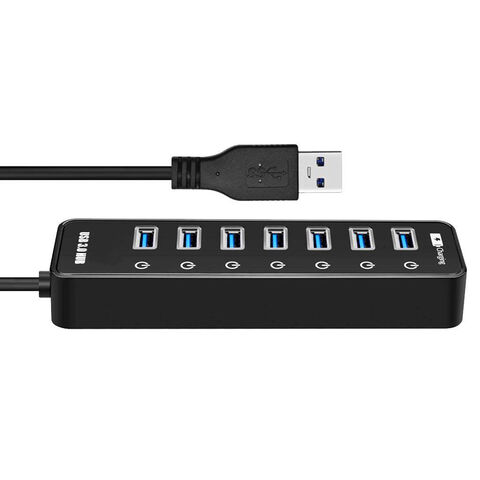 Hub USB alimentado – ACASIS 7 puertos 36W USB 3.0 Data Hub – con  interruptores individuales de encendido/apagado y adaptador de corriente de  12V/3A