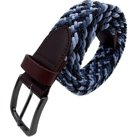Tan Fine-Braided Woven Leather Belt