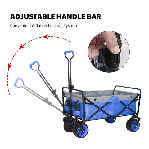 NEW Fishing Trolley Cart Foldable with Adjustable Handle Camping Wagon for  Outdo