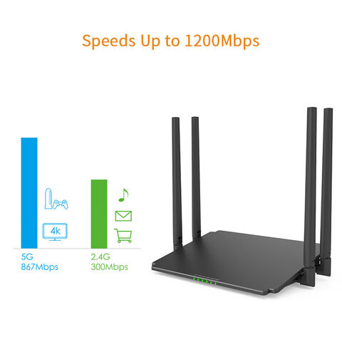 Wavlink Wireless Wifi Router / Range Extender AC1200 w/ 5dBi High  Performance Antennas Dual Band 2.4GHz 300Mbps + 5GHz 867Mbps Ethernet  Signal Booster Repeater Access Piont for Guest Network - Black 