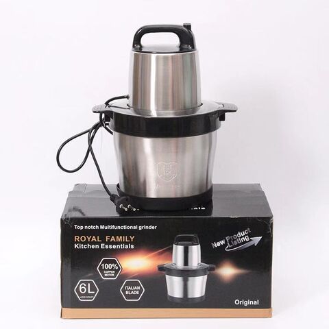 Picadora de Carne Elétrica Industrial 6L, Misturador de Alimentos, Picador de Carne em Aço Inoxidável