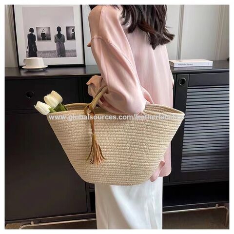 Summer Beach Woven Tote Bag, Large Capacity Braided Handbag