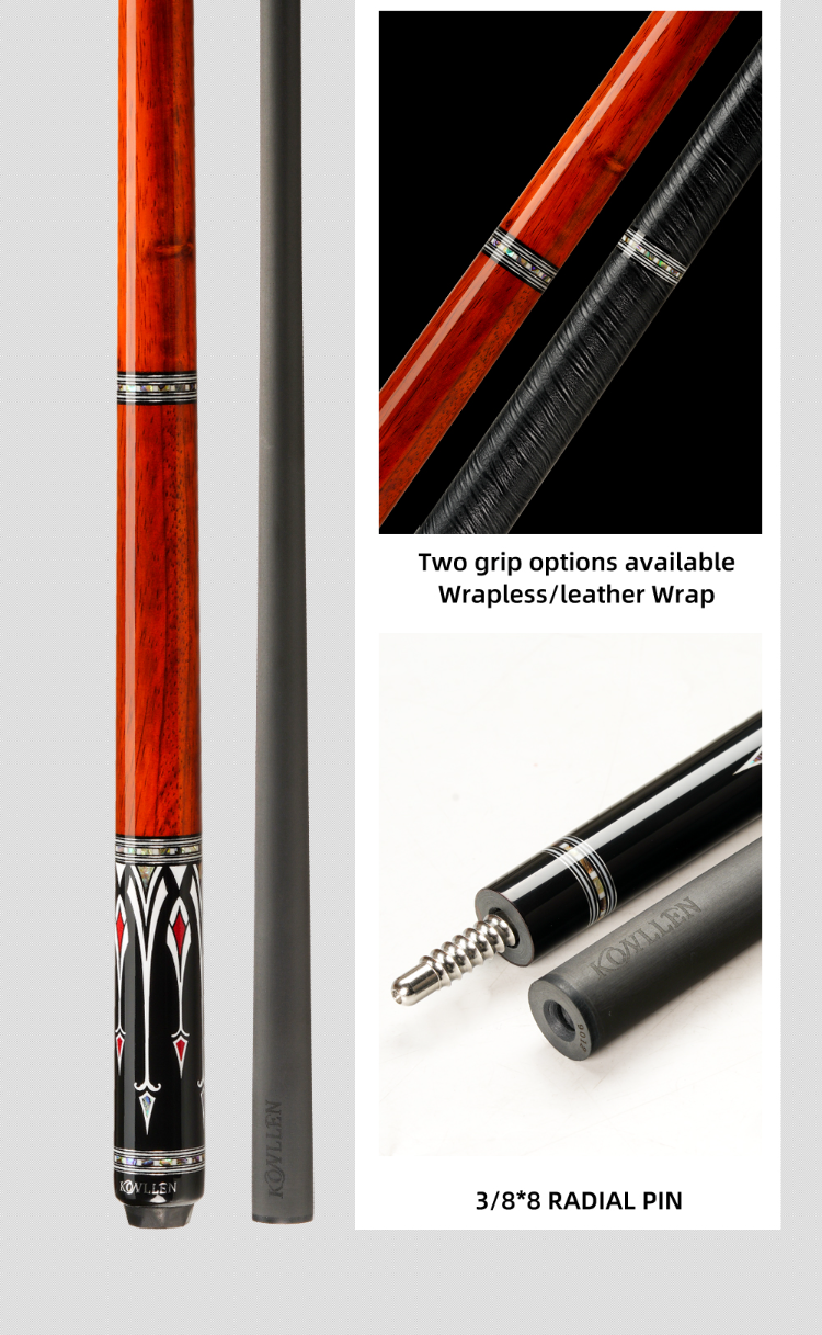 Jflowers Konllen Billiard Carbon Fiber Pool Cue Stick Real Inlay Cue ...