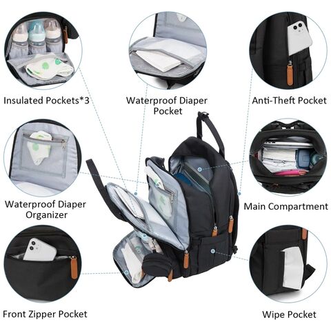 with Changing Station Diaper Bags for Boys Girl Diper Bag with Bassinet Bed  Mat Pad Travel Waterproof Stroller Straps Large Capacity Baby Bags - China Diaper  Bags and Mummy Bag price