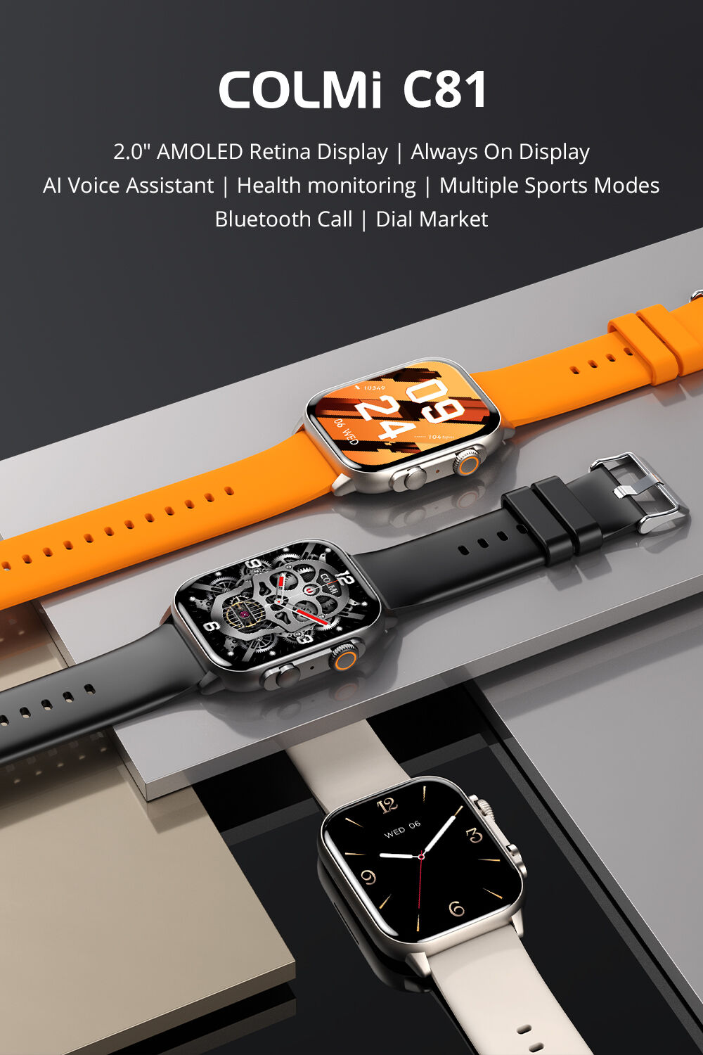 COLMI M42 Smartwatch 1.43'' AMOLED Display 100 Sports Modes Voice