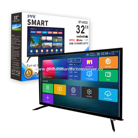 Compre Soyer Guangzhou Fábrica Led Tv 32 Pulgadas Smart Tv Android Wifi  Clásico Marco Negro y Tv Inteligente de China por 52 USD