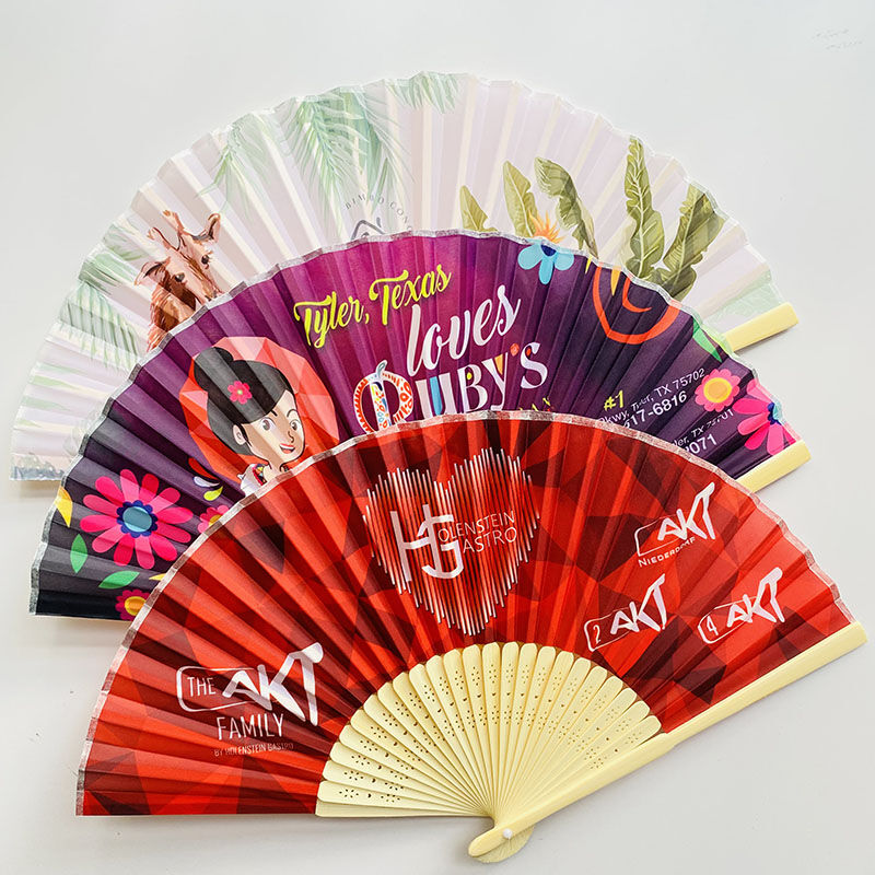 Chinese Fans Factory Bamboo Handle Good Quality Custom Printed Paper ...