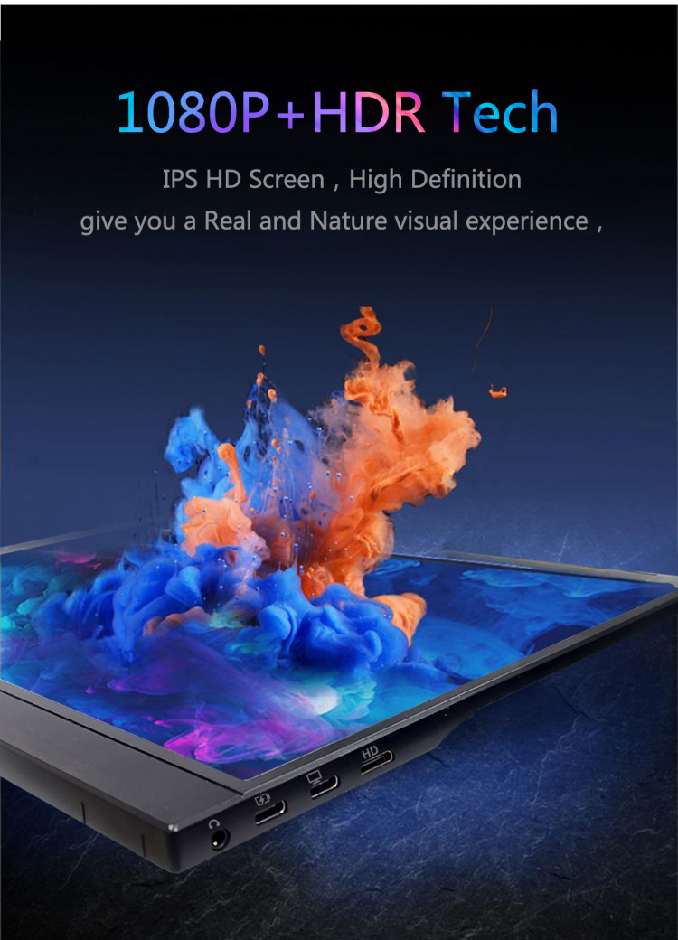 1080p Gaming Touch Portable Monitor 13.3 Inch For Ps4 Ps5 Laptop Mac ...