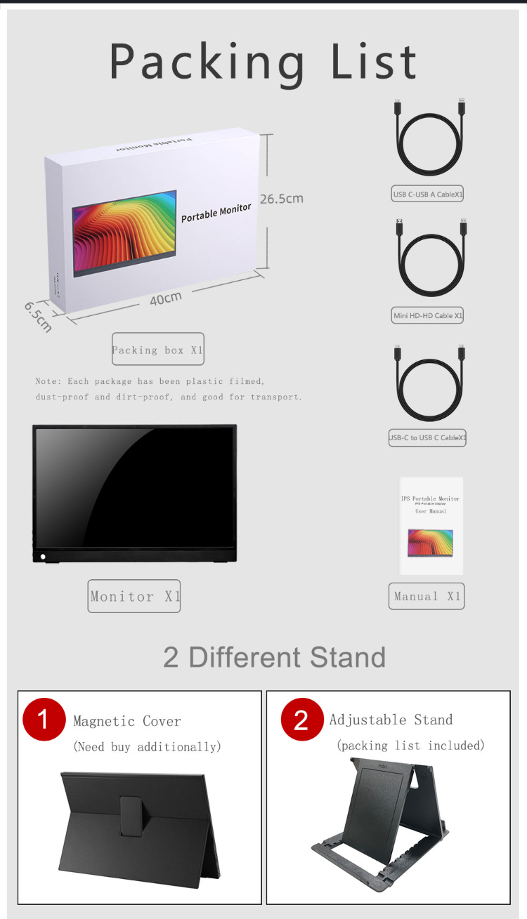 1080p Gaming Touch Portable Monitor 13.3 Inch For Ps4 Ps5 Laptop Mac ...