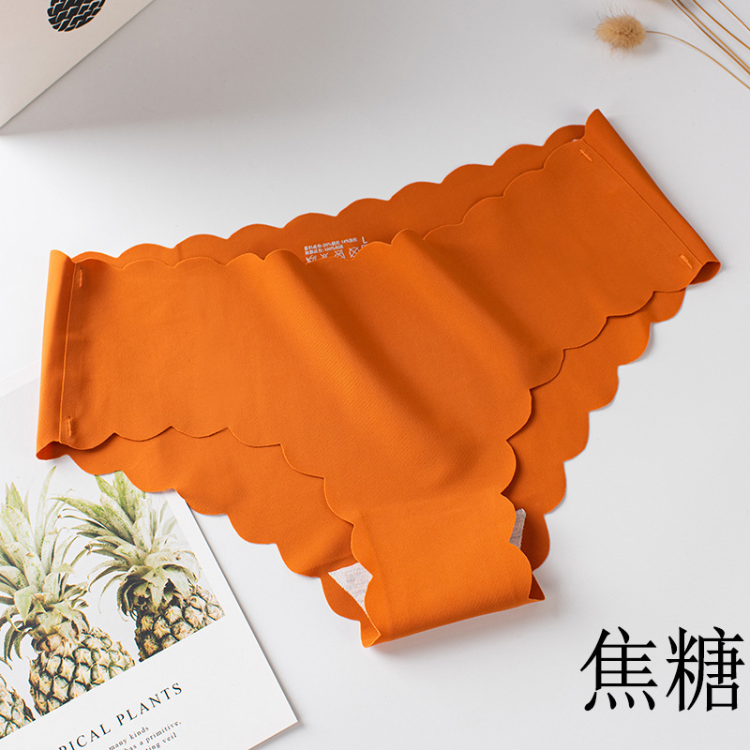 Seamless Laser Cut Underwear Ice Silk Panty Solid Lowwaist One Piece