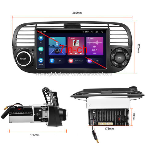 Android 12 7'' Car Radio Stereo Autoradio GPS WiFi Mirror Link with Canbus  for FIAT 500 2007-2015 Black/White - China for FIAT 500 2007-2015  Black/White, Universal Touch Screen 2 DIN