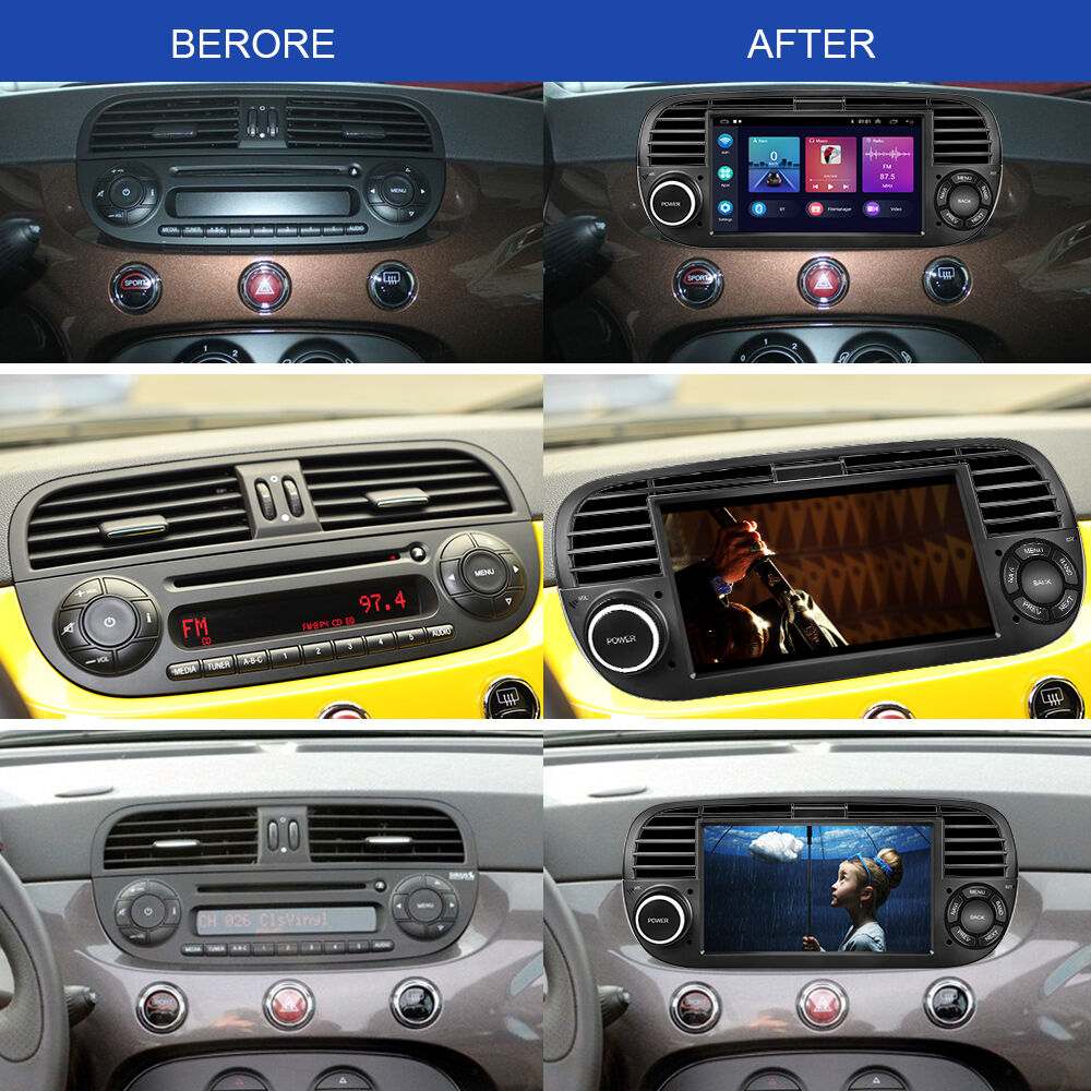 Autoradio Touch Per Fiat 500 (2007-2015) Con CarPlay/Android Auto Wireless, Bluetooth, FM, Mirror Link E Canbus – Facile Da Installare!