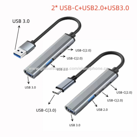 Comprar Hubs USB C tipo c OTG Adaptador divisor convertidor USB 3.0 de 4  puertos Expansión de puerto USB para computadora portátil Soporte para PC  Disco U Teclado Ratón Disco duro móvil