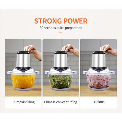 2L Stainless Steel Electric Chopper Meat Grinder Mincer Food