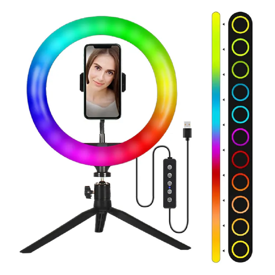 LED Ring Light Professional USB Selfie Lamp RGB Video Light