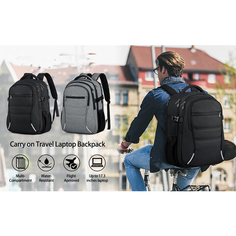 Mochila grande de viaje para mujer, mochila expandible para laptop de 15.6  pulgadas con puerto de carga USB, antirrobo para computadora, negocios