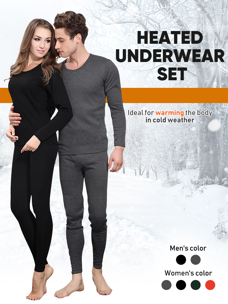 Men's Heated Underwear Thermal Set, USB Insulated Heated Underwear Thermal  Set with 3 Heating Levels And 6 Heating Zones for Winter/Skiing,M :  : Fashion