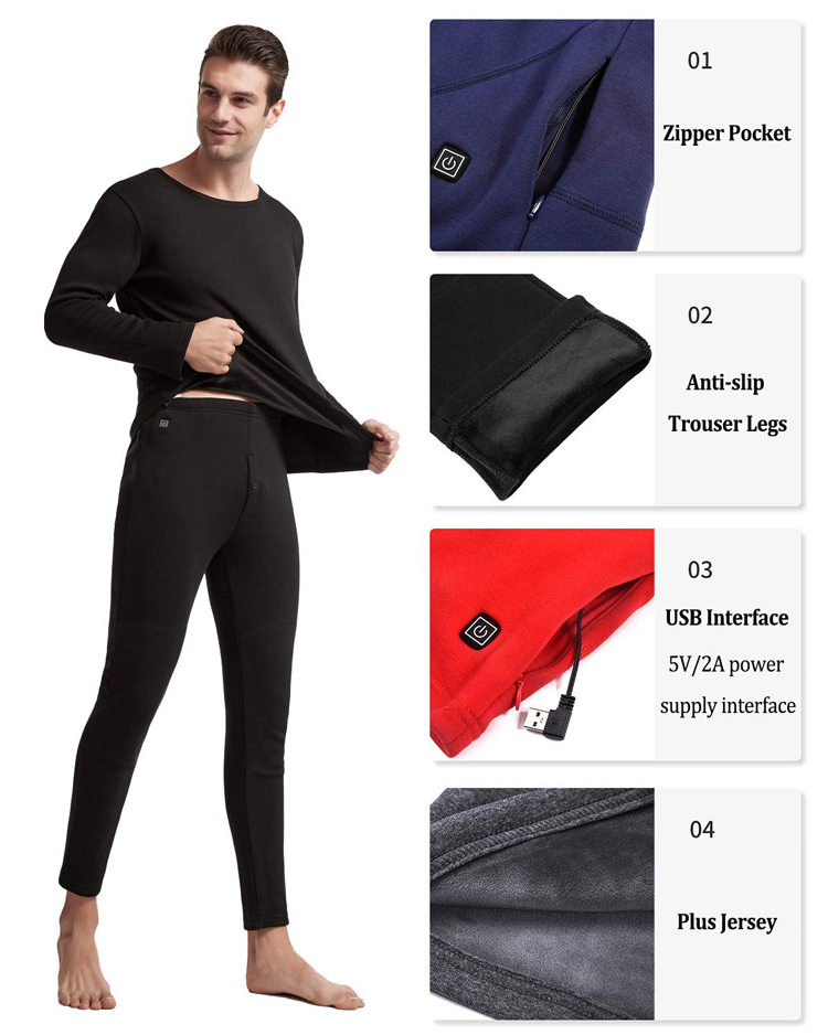 Smart electric heating clothing carbon fiber heating warm clothing  anti-cold suit heated underwear - China Thermal underwear and electric heating  clothing price