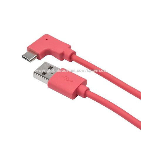 Buy Wholesale China Left/right Angled Coiled Usb Type C Male To Usb 2.0 A  Male Retractable Cable & Usb Cable at USD 1.2