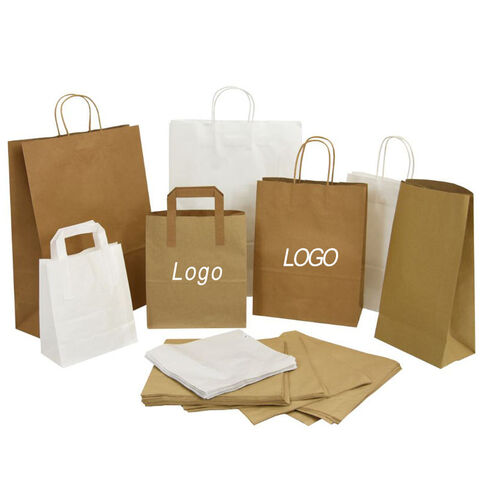 Papiertüten mit individuellem Logo bedruckt, Kraftpapier-Taschen, recycelbare Einkaufstaschen, Kleidungstaschen, Geschenktüten, umweltfreundliche Papier-Geschenktüten für Lebensmittel zum Mitnehmen