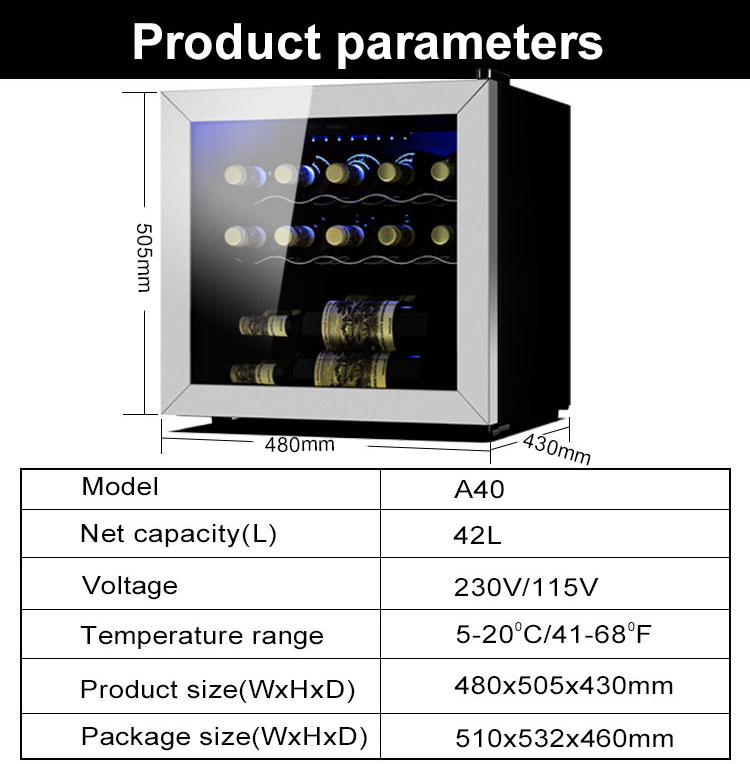 Josoo Hot Selling Small Wine Refrigerator Table Top Mini Fridge Single
