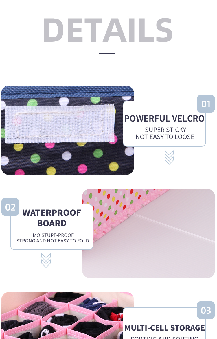 Underwear Organizer Plastic Box with Lid & Label Damp Proof