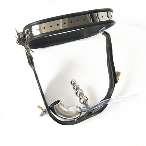 Men Stainless Steel Chastity Belt Cock Cage with Removable Anal