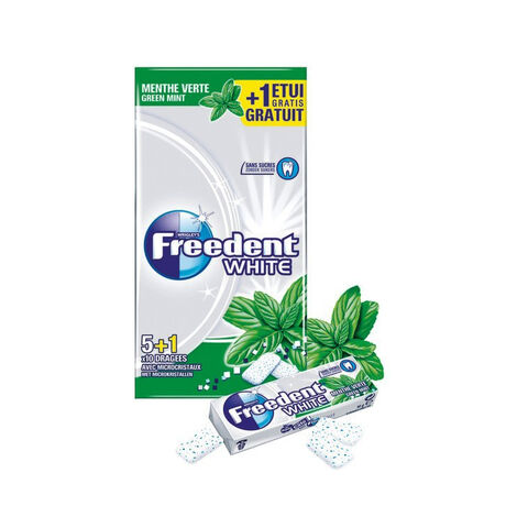 FREEDENT Peppermint Chewing Gum, 15 pieces (12 Pack)