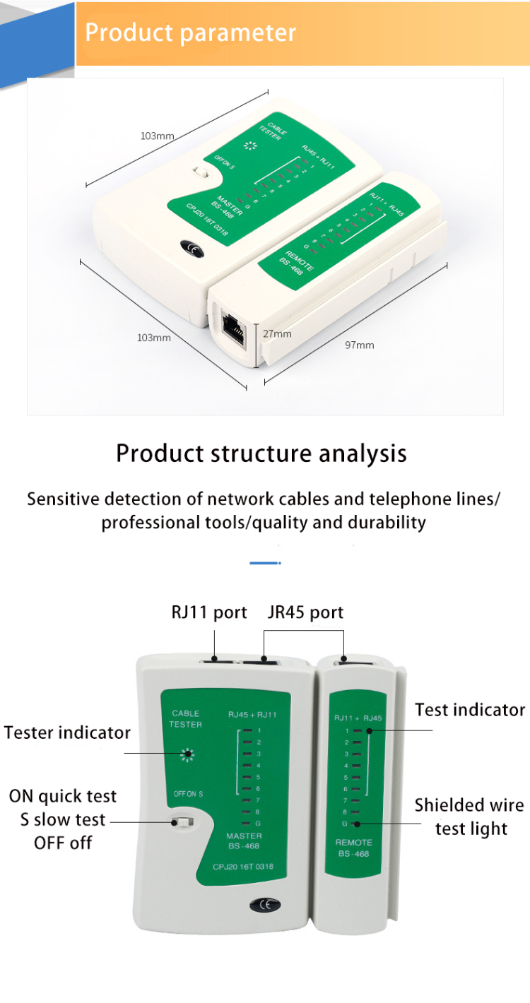 Buy Wholesale China Multifunctional Network Cable Tester Rj45 Rj11 Rj12
