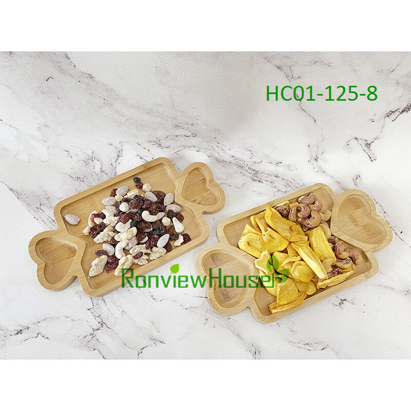 Buy Wholesale China Peach Shape Bamboo Serving Trays For Snack