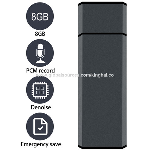 Comprar La grabadora de voz profesional más pequeña de 8 GB, audio digital,  mini dictáfono + reproductor de MP3