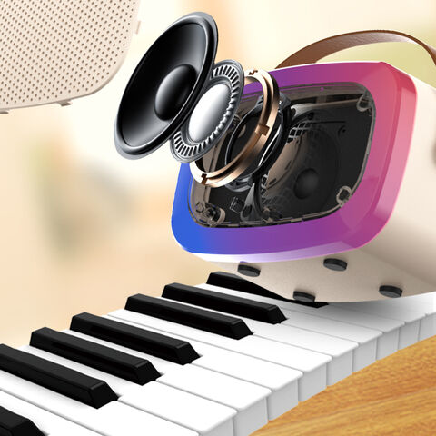 Haut-parleur Bluetooth Portable, Carte TF pour Fêtes à Domicile, KTV Mobile, Cadeau de Noël, Mini Machine de Karaoké pour Enfants, Microphone sans Fil RGB