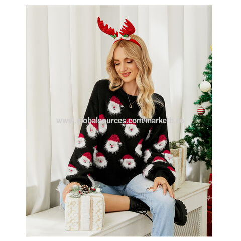 Compre Alta Qualidade Senhoras Engraçado Natal Malha Natal Camisola  Mulheres Para O Inverno e Camisola De Natal de China por grosso por 8.5 USD